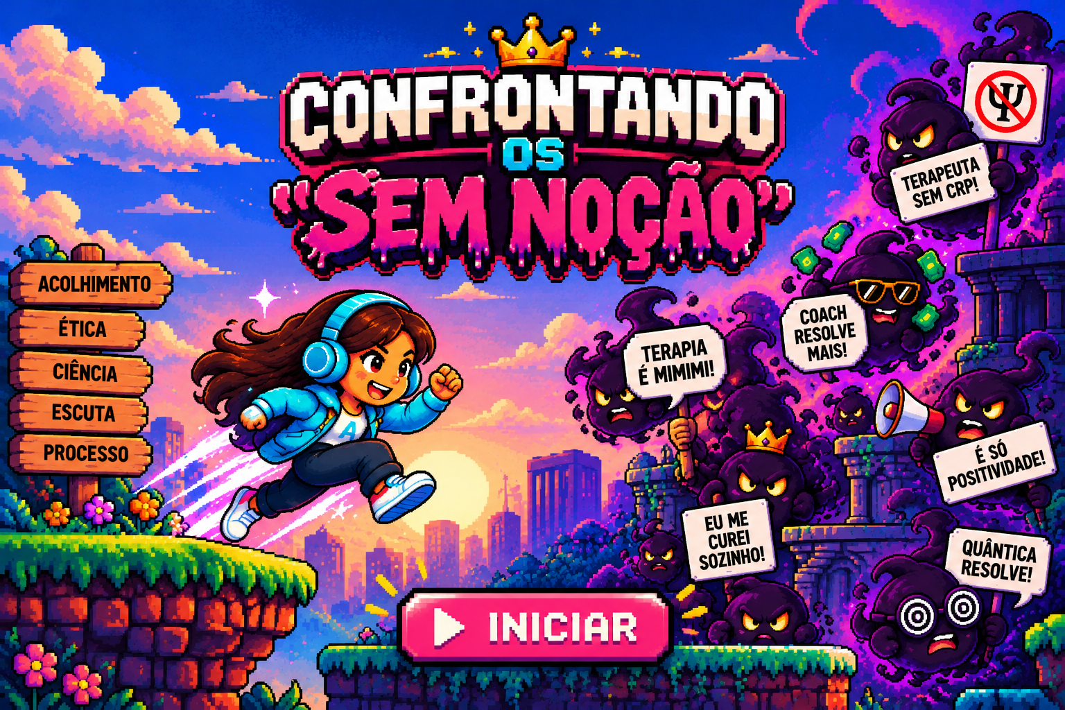 Tela inicial do jogo Confrontando os sem noção